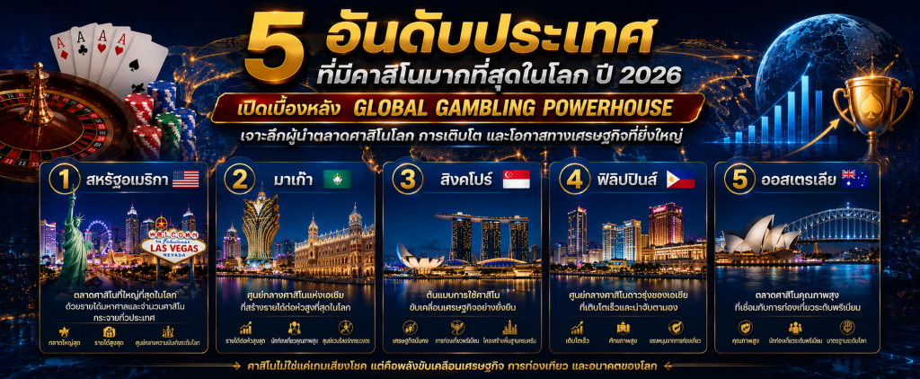 ประเทศที่มีคาสิโนมากที่สุดในโลก